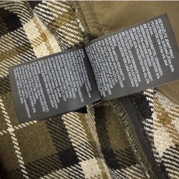 H&M Green and Black Plaid Utility cottagecore long.Jacket - Picture 7 of 7